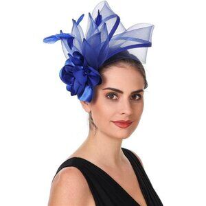 Fascinators Hat Flower St08-blue